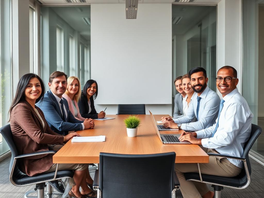 Executivos em reunião estratégica